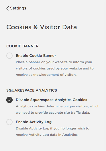 Cookies and Visitor Data