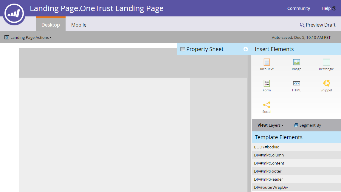 Marketo Landing Page