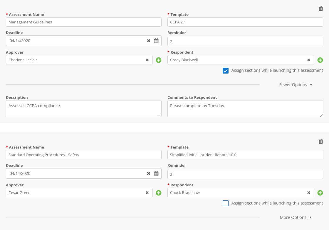 Launching Inventory Assessments in Bulk | MyOneTrust