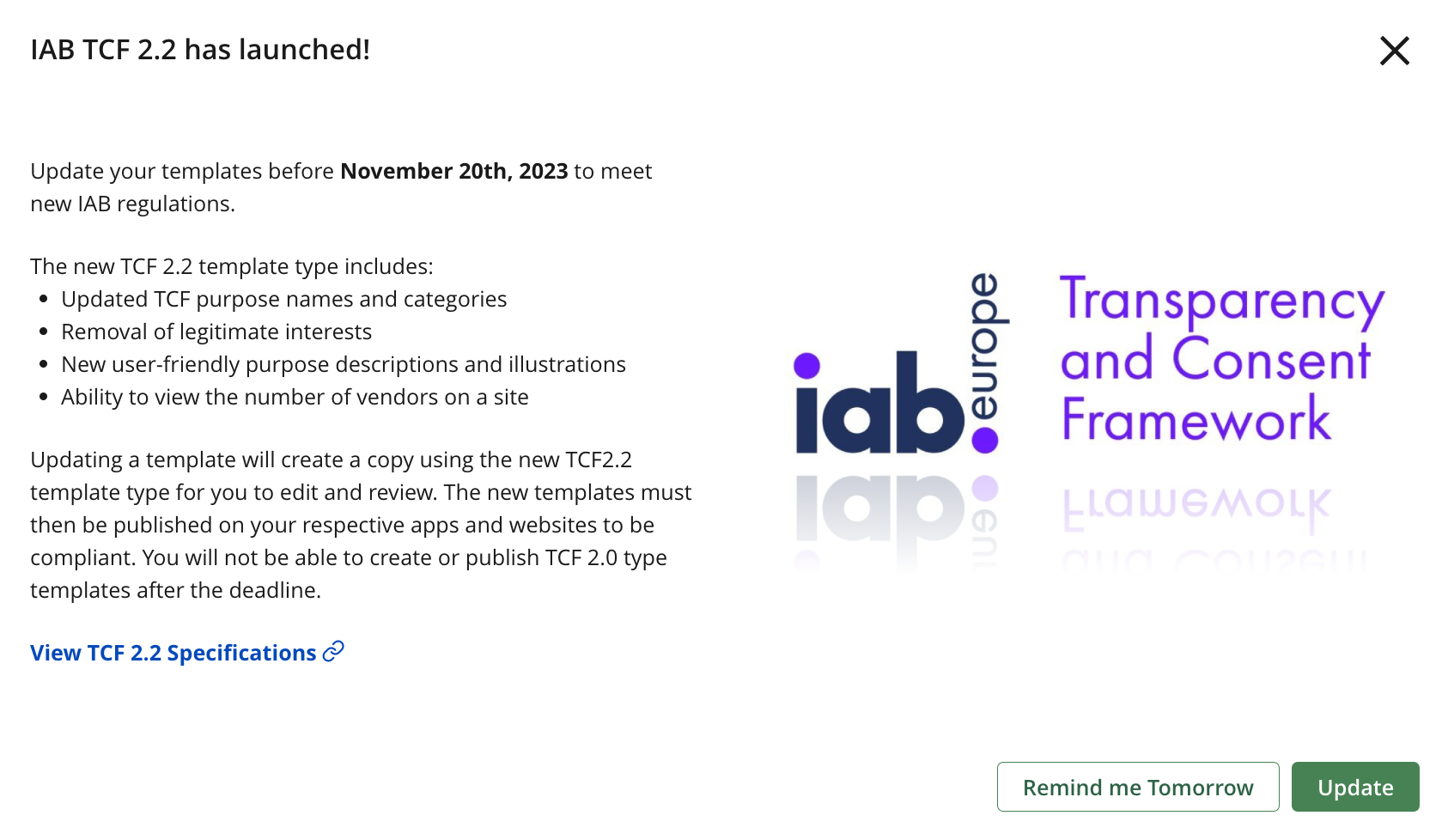 IAB TCF 2.2: Detailed Overview and FAQ | MyOneTrust