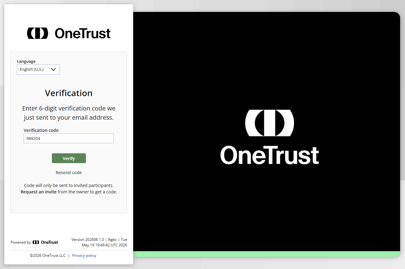 One-Time Password for Invited Users | MyOneTrust